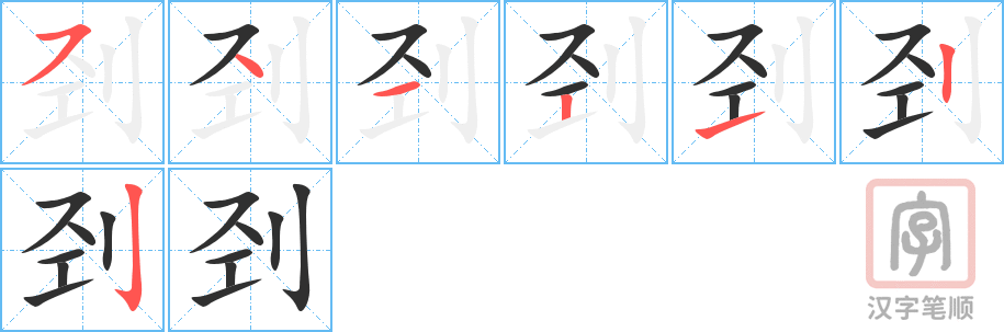 刭的笔顺分步演示（一笔一画写字）