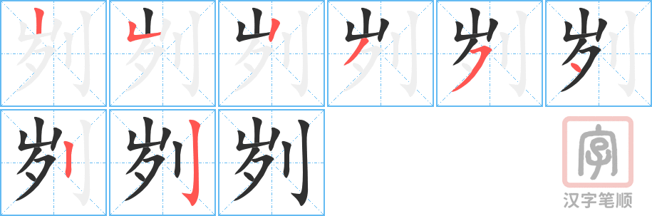 刿的笔顺分步演示（一笔一画写字）
