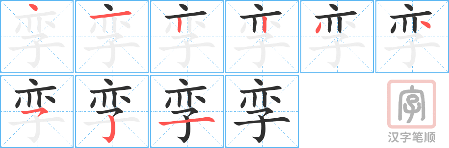 孪的笔顺分步演示（一笔一画写字）