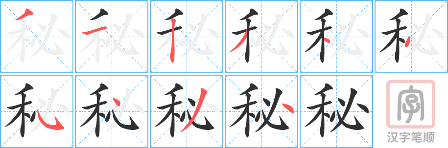 秘的笔顺分步演示（一笔一画写字）