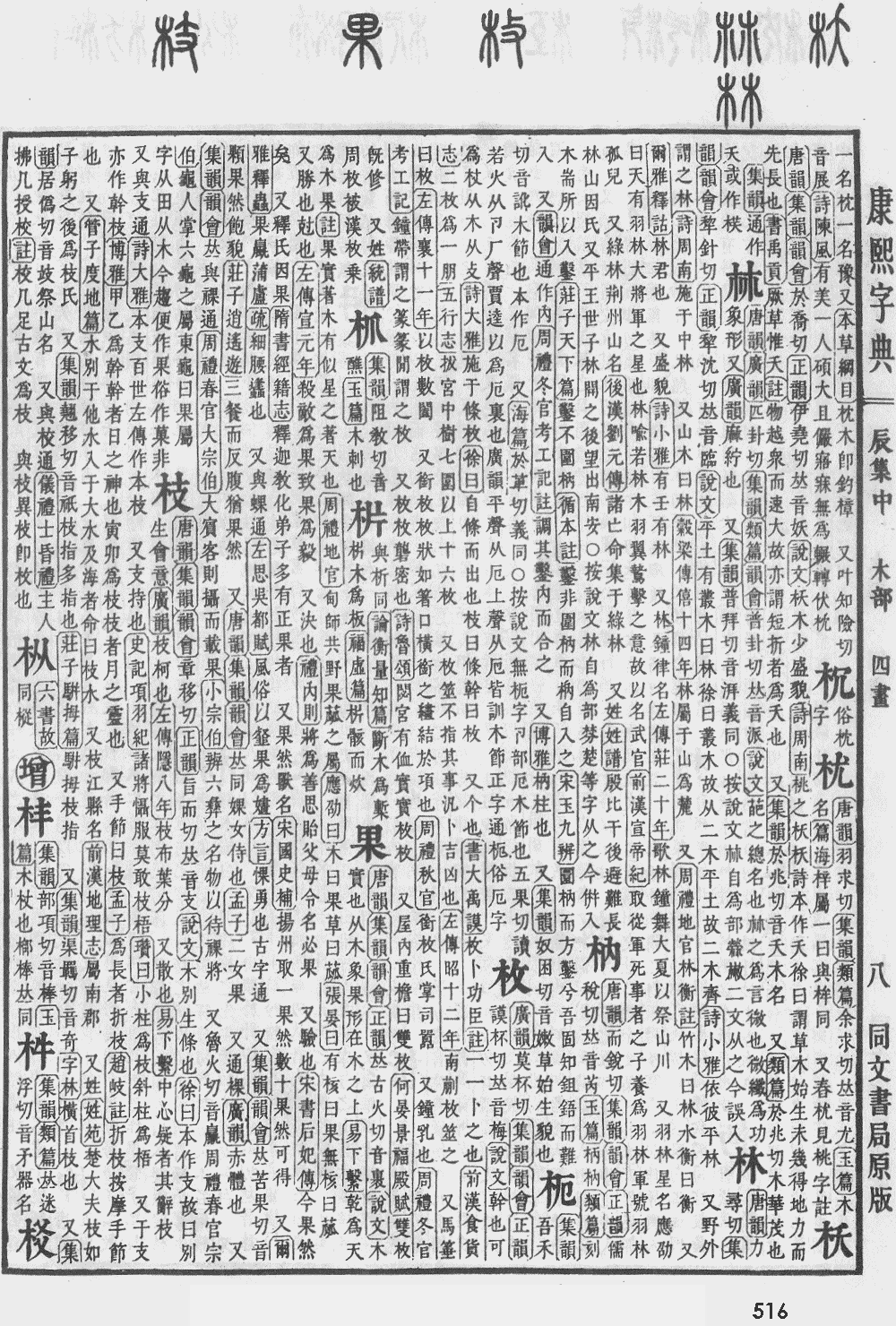康熙字典第516页图片