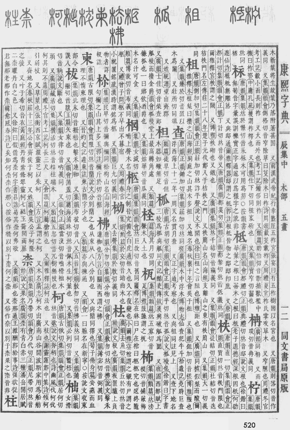 康熙字典第520页图片