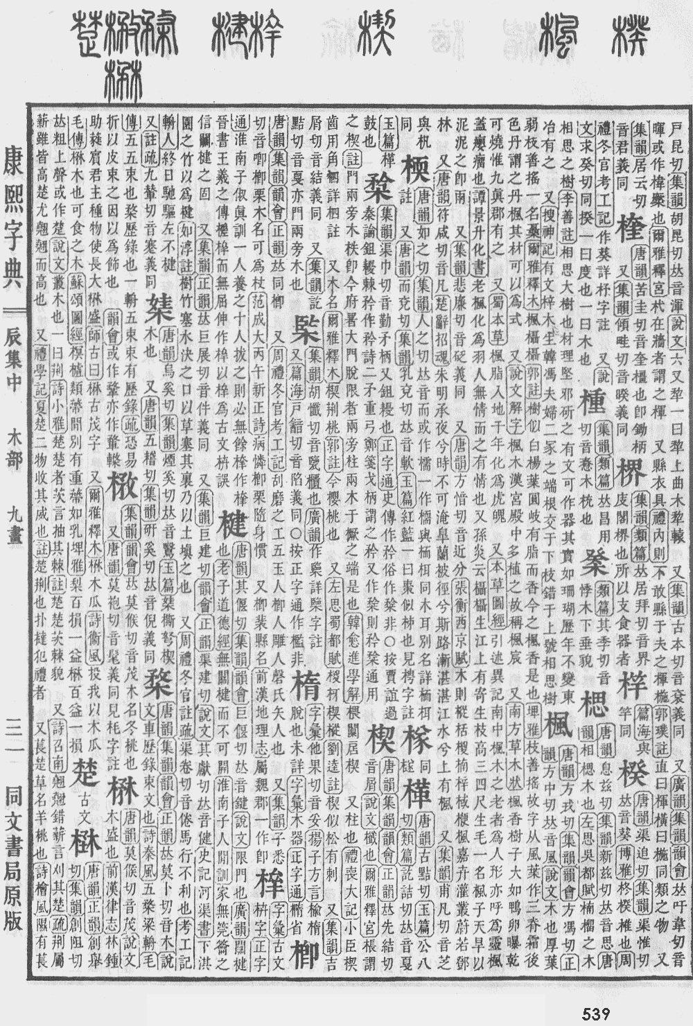 康熙字典第539页图片