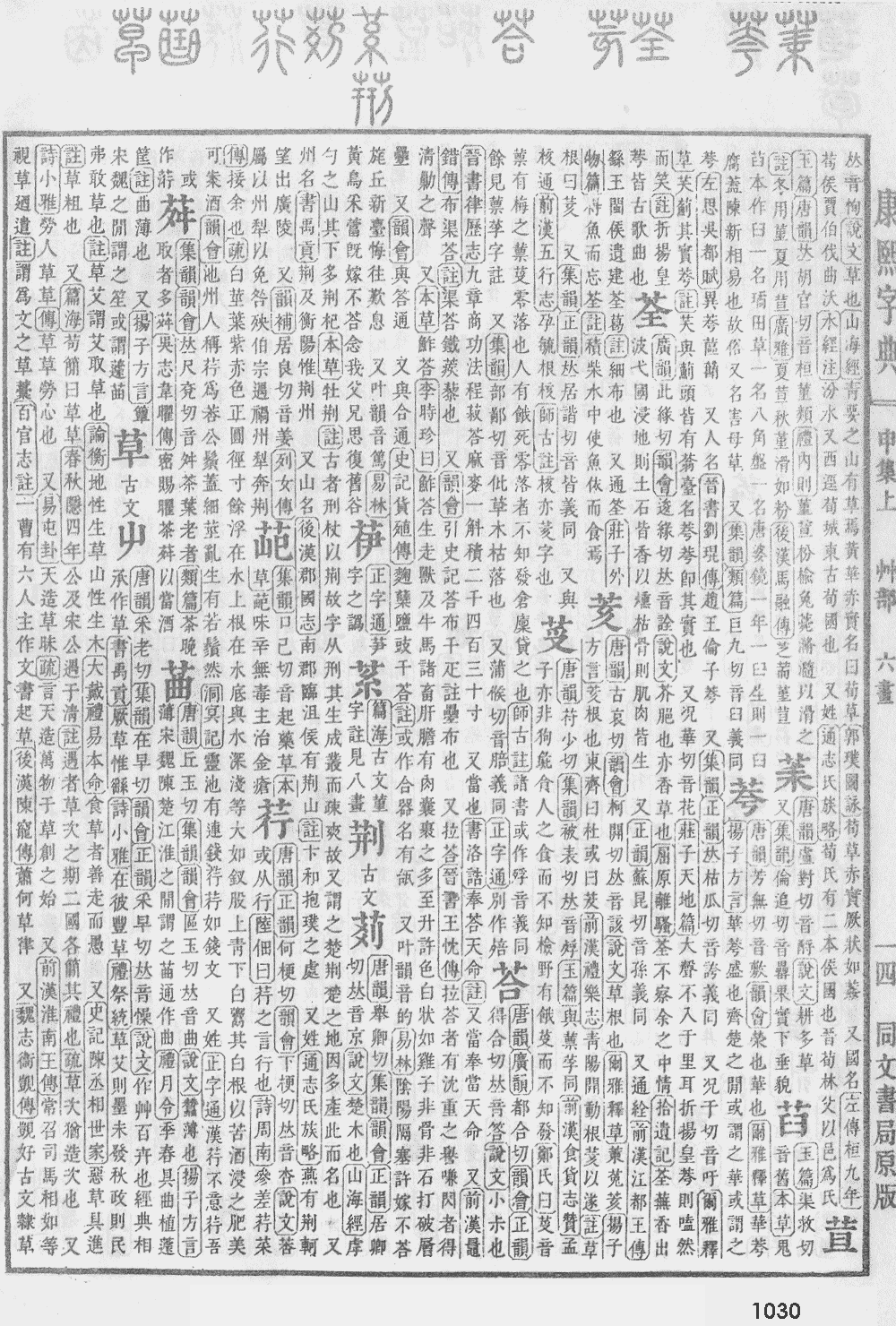 康熙字典第1030页图片