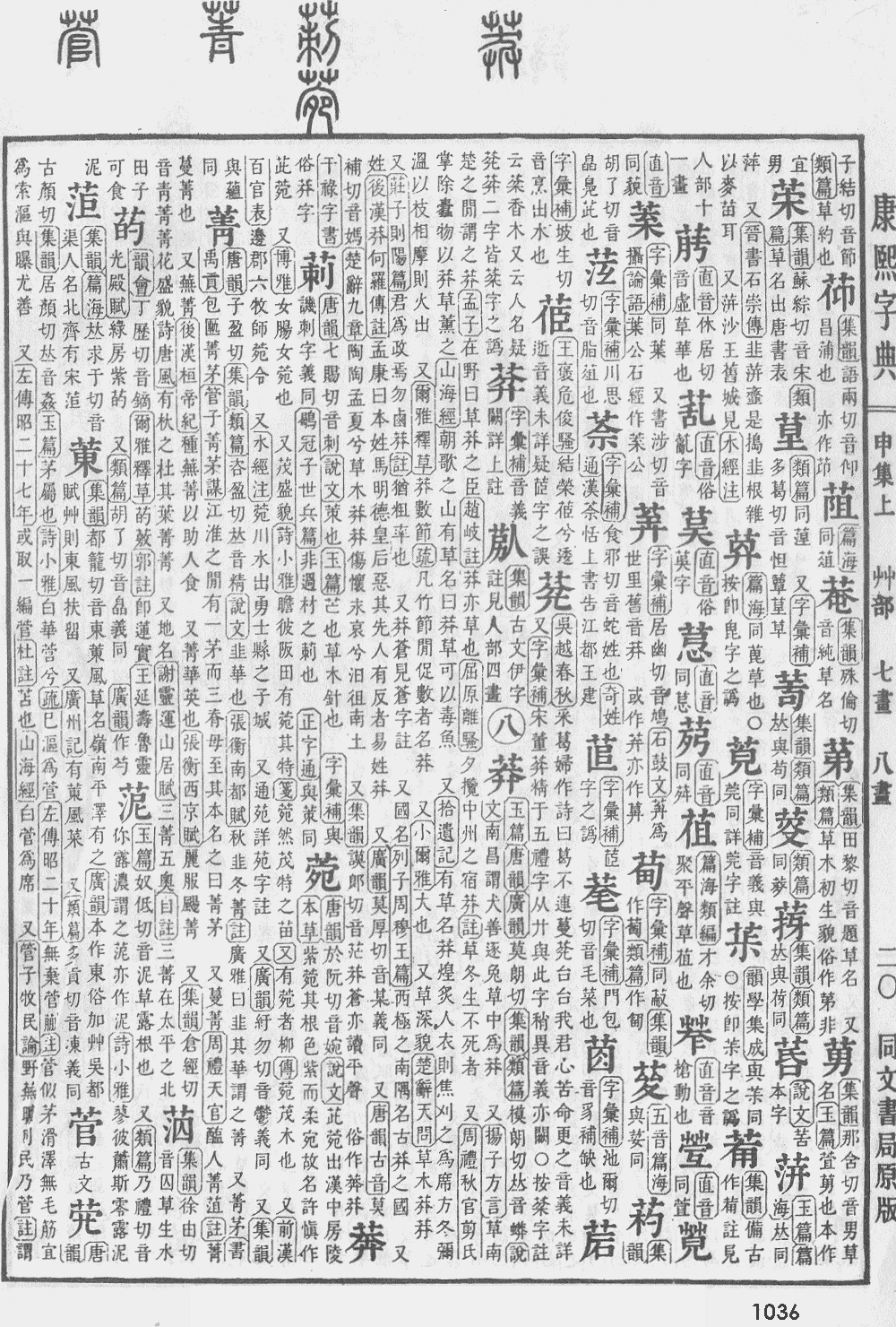 康熙字典第1036页图片